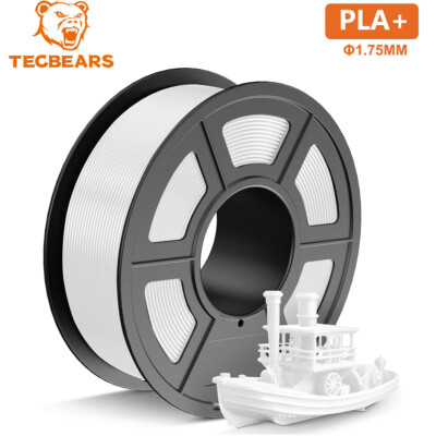 TECBEARS PLA+ Filament 3D Printer Bundle 1.75mm±0.02 1KG PLA Plus Filament White