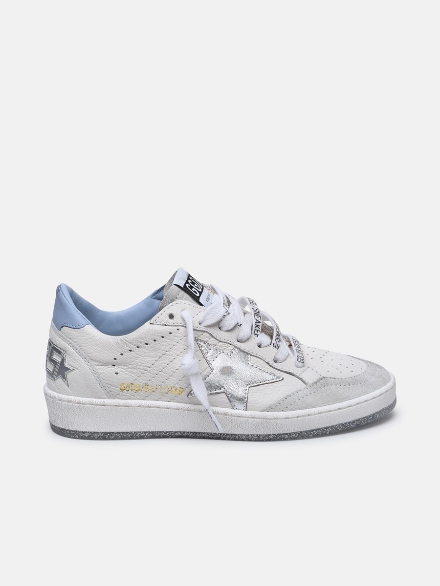 Golden Goose Ball Star Sneaker White Leather/Silver /Blue
