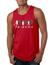 Iconic Holiday Movie Characters Friends Parody Green White Men Tank Top