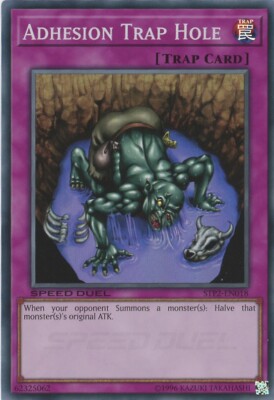 Yugioh Adhäsionsfalle Loch STP2-DE018 Speed Duel Super Rare NM