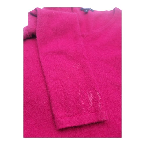 Lands End Sweater Women M 10/12 Red Cashmere Minimalist Preppy Holiday Career - Picture 4 of 10