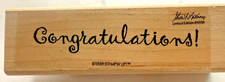 Vintage Stampin Up Stamp CONGRATULATIONS Single Stamps ONLY 4x1.25in 1998 Shelli