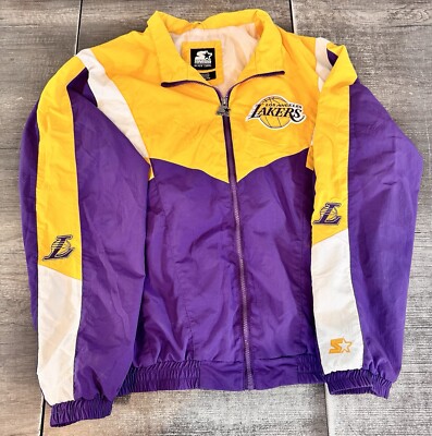 Vintage 1990s Los Angeles Lakers Starter Jacket Nylon Zip Up