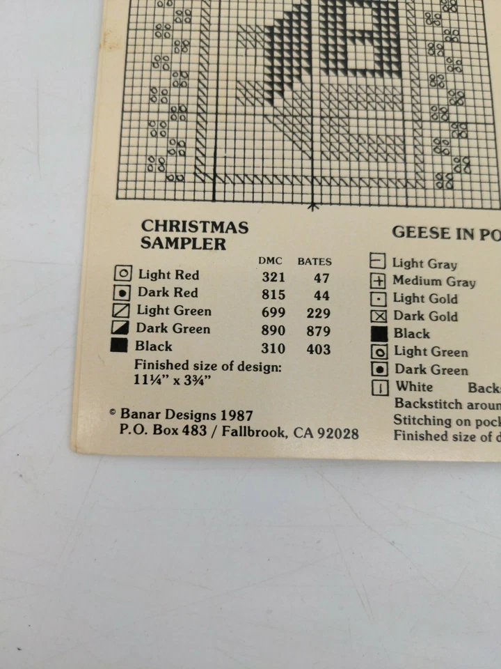 Vintage 1987 Banar Designs Holiday Fashion Stitch Cross Stitch Booklet Leaflet - Image 3 of 3