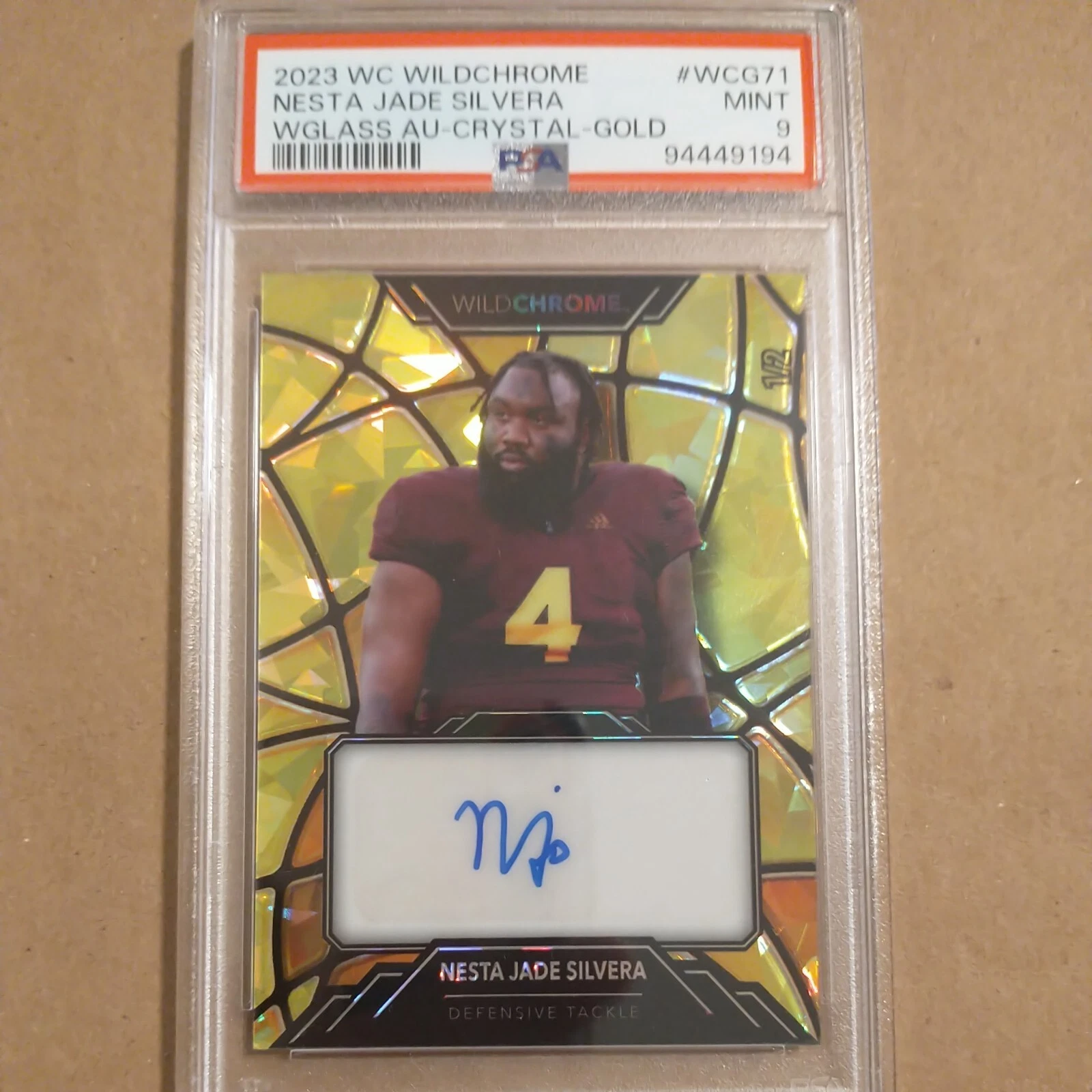 Nesta Jade Silvera Wild Card Wildchrome Draft Wildglass Autographs #WCG71 Crystal Holographic-Gold