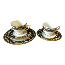 Heinrich Winterling Marktleuthen Kaffeegedeck 3tlg & 2tlg Blätter blau 46725