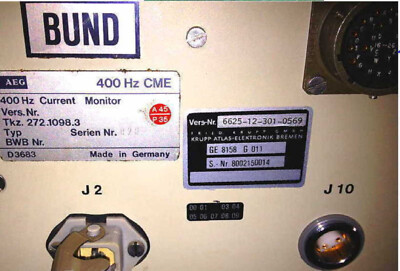 400Hz Strom Test Überwachung CMT Prüfgerät Current Monitor KruppAtlas Elektronik