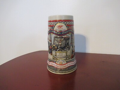 Vintage Miller High Life Beer Mug Stein 1855-1987 Model-T Car Great American