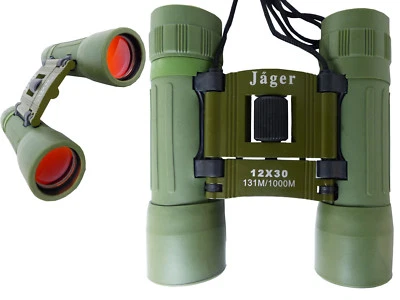 Jäger Fernglas Klappbar grün 12x30 Fernrohr Feldstecher Binocolo binoculars