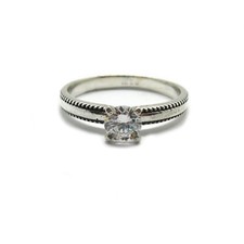 Sterling Sterling Silver Engagement Ring Solid 925 With 5.5 mm Cubic Zirconia