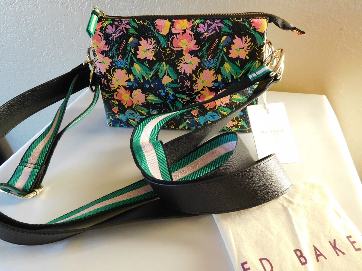 New Ted Baker Parceyy Flirty Texture Branded Webbing Crossbody Bag~  Multicolor