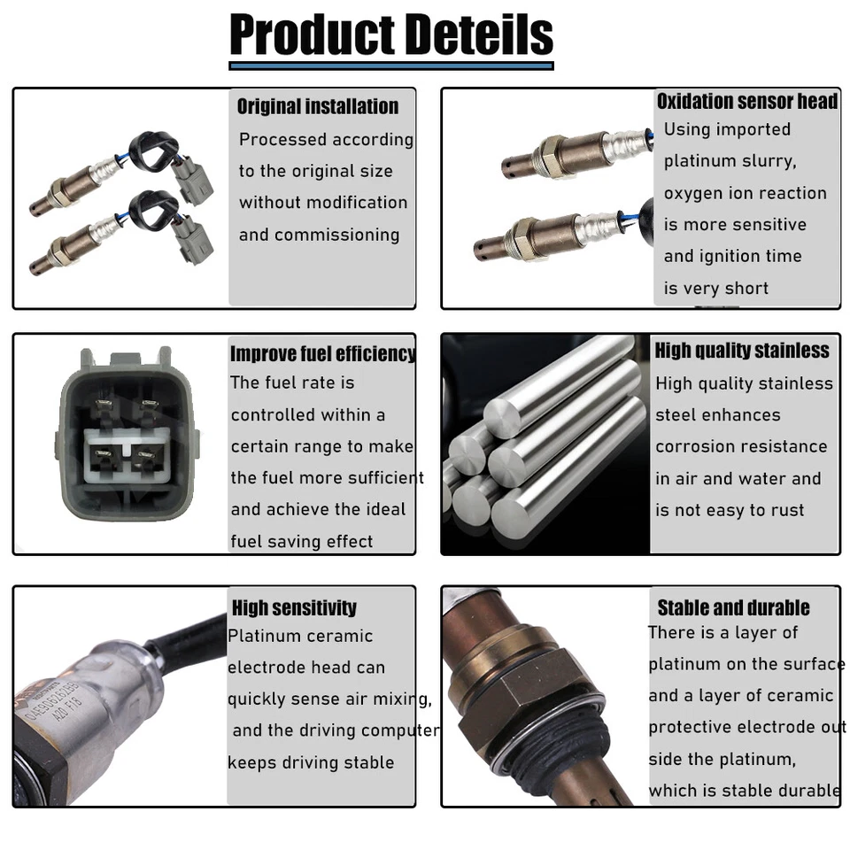 Sensor de oxígeno O2 aguas arriba 2 piezas nuevo para Lexus GS300 GS350 GX470 IS250 IS350 LX470 Foto 4 de 4