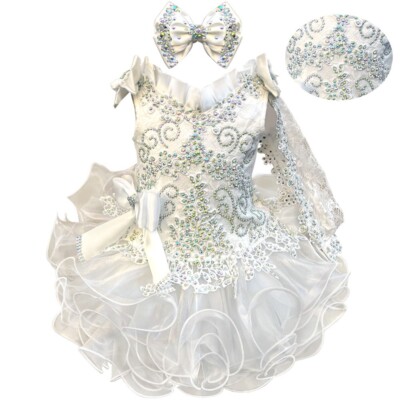 Jenniferwu Baby Girl Tulle Dress Handmade Beaded Birthday Party Tutu Dresses