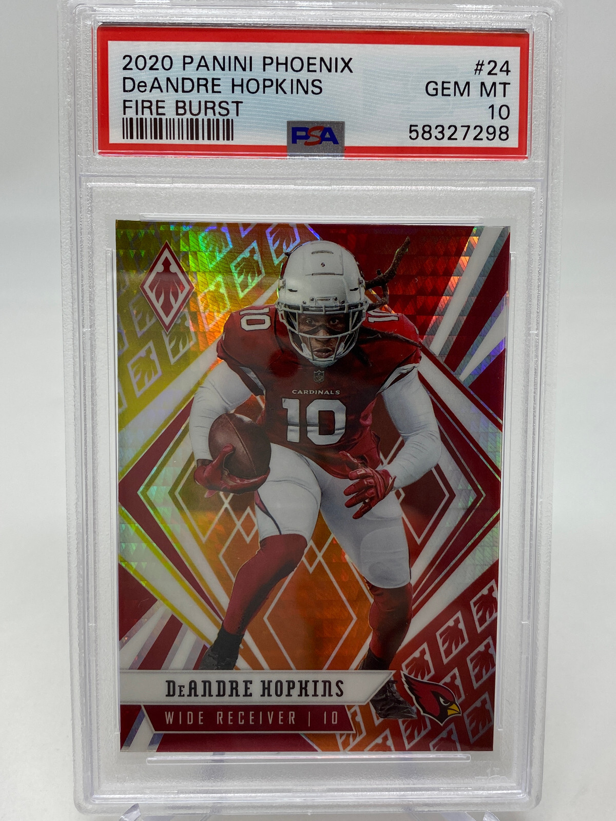 2020 Panini Phoenix #24 DeAndre Hopkins Fire Burst PSA 10