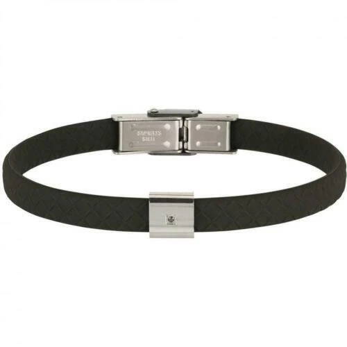Bracciali da uomo in acciaio con pietra principale diamante