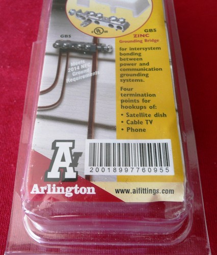 Arlington GB5 heavy-duty Zinc Grounding Bridges with white plastic cover - Picture 2 of 4