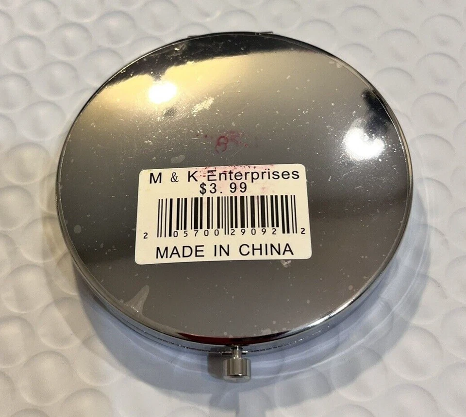 Las Vegas Compact Double Mirror "Neon" Silver Round Souvenir Collectible Gift #1 - Image 2 of 4