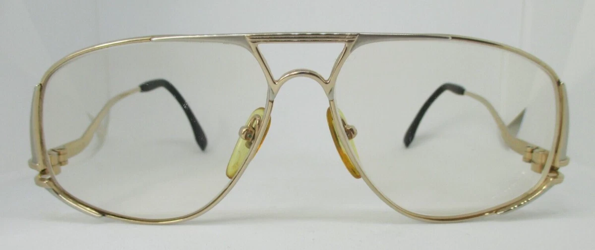 Vintage Opisun 80s Femmes Lunettes en Argent Or Avec Courb Fer