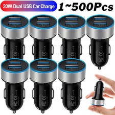 1-500 PCS Wholesale For iPhone 16 15 Pro Max Fast USB Dual Ports Car Charger Lot
