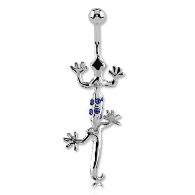 Bauchnabelbanane Silber Gelenk Kristall von Swarovski Salamander