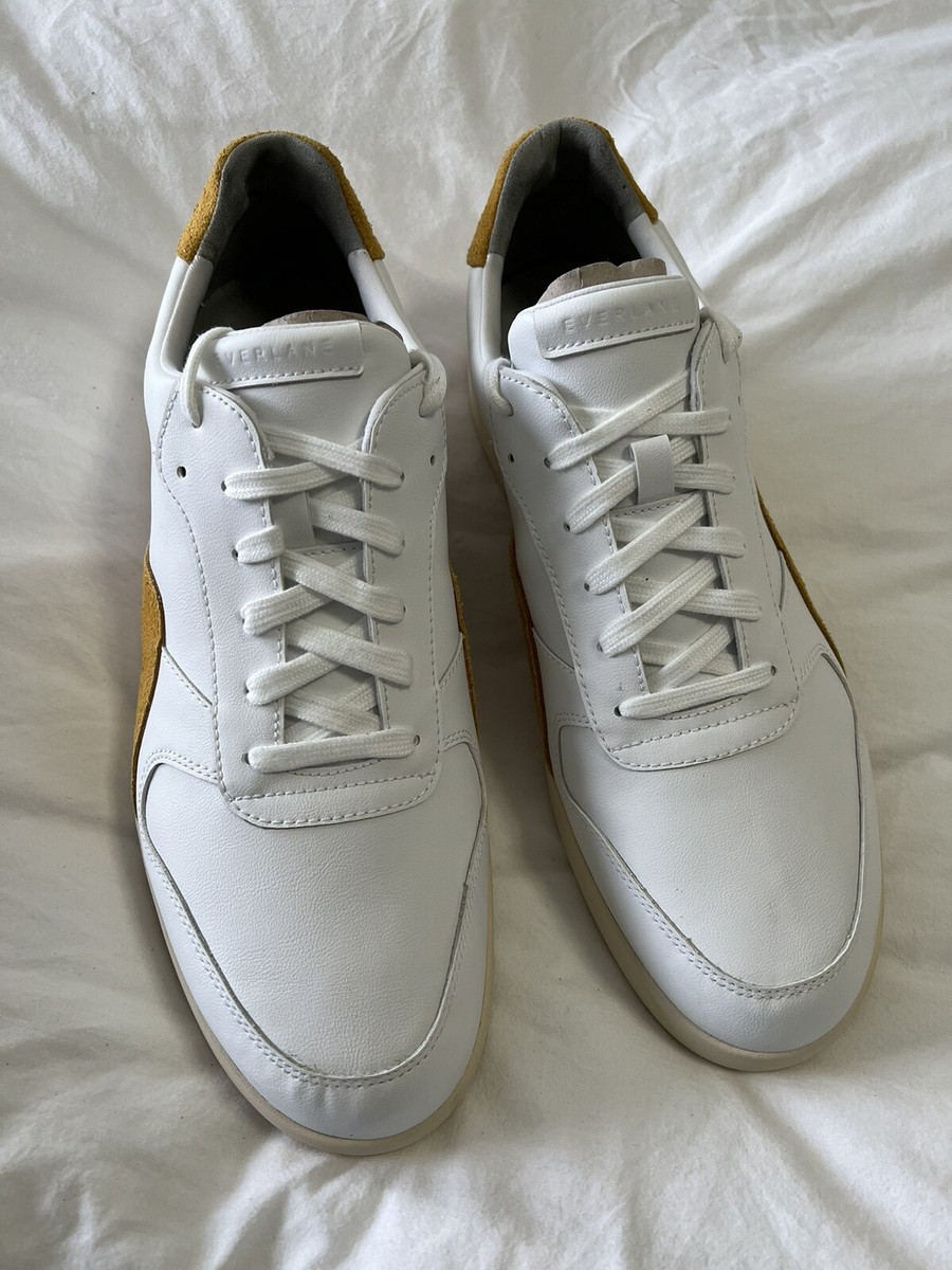 Everlane ReLeather Court Sneaker | White/Mustard Size W/14 M/12 New everlane-sneakers-1632751395.  main image 3