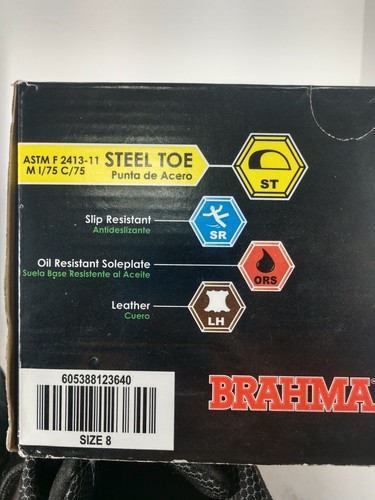 Brahma Negro Para Hombre Punta de Acero Bajo Trabajo Zapatos Resistentes al Aceite Talla 8 Usados - Imagen 7 de 11