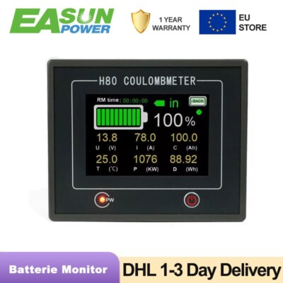100V Digital LCD Batterie Monitor Berührbarer Kapazität Voltmeter Analyser 200A