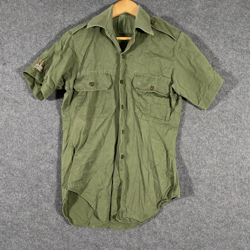 Australian Army Shirt Mens S / 36 Green AOCF Victoria Vintage 80s Button Up 1980