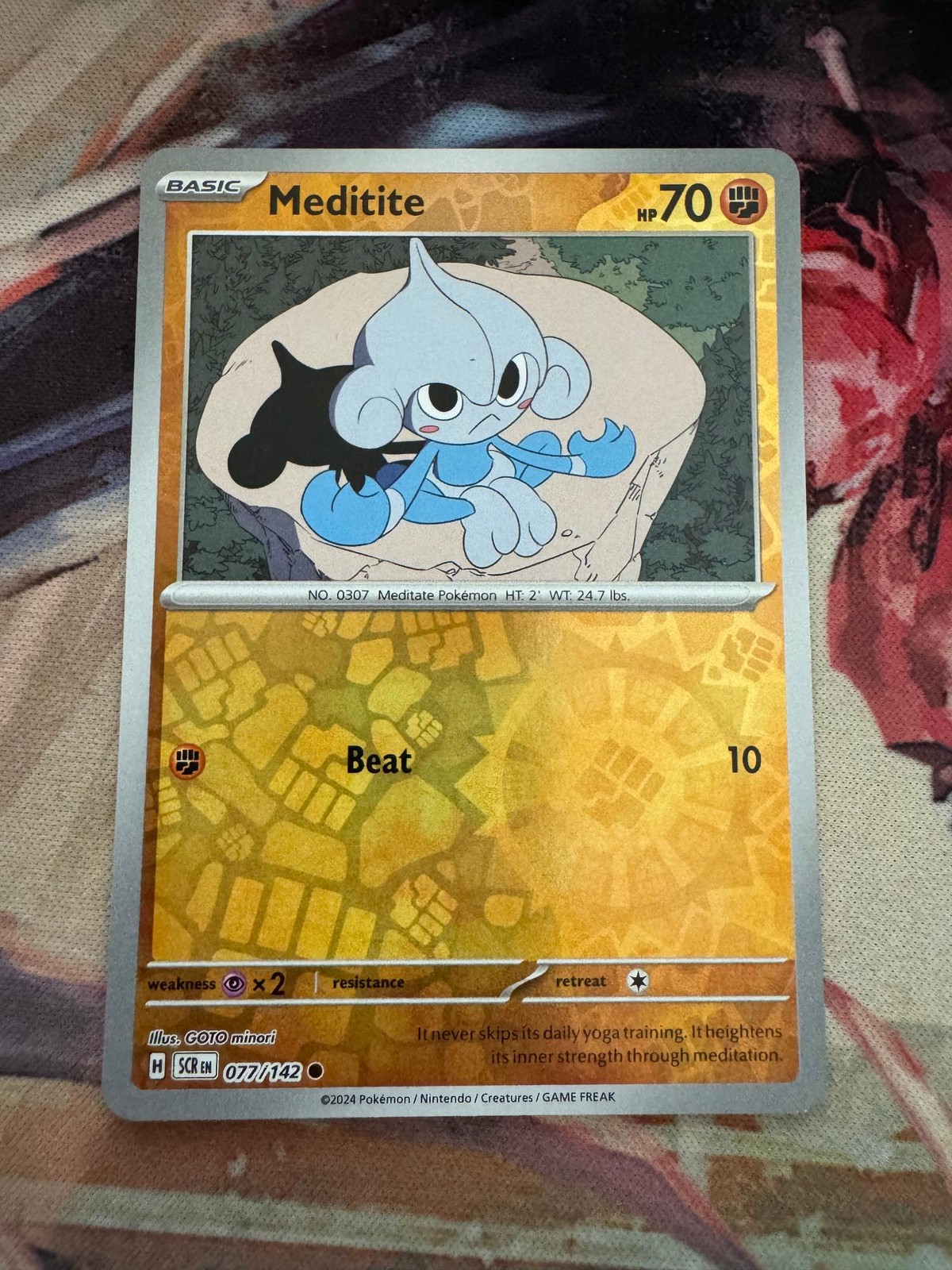 Meditite 77/142 Common Stellar Crown Pokemon GOTO minori Reverse Holo LP