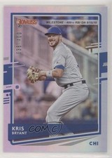 2020 Donruss Photo Variation Milestone Stat Line Kris Bryant (Fielding) 00gy
