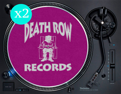 Death Row Records Retro Hip Hop 12'' Plattenspieler Slipmat DJ Vinyl Schallplattenmatte (PAAR)