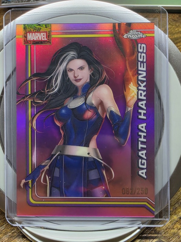 2026 Topps Chrome Marvel Agatha Harkness /250 Pink Refractor 