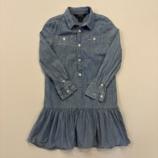 Polo Ralph Lauren Girl  s Size 6 Long Sleeve Denim Dress - Blue
