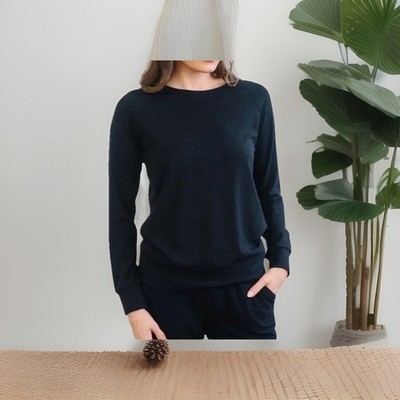 Cozy Earth Premium Bamboo Navy Blue Pullover Shirt Women's Medium NWOT
