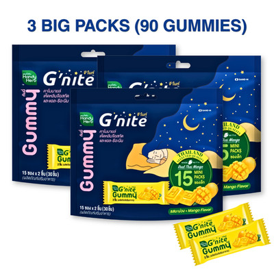3x HandyHerb G'nite Gummy Mango 90 Pcs Relaxation Supplement Triple Value Pack