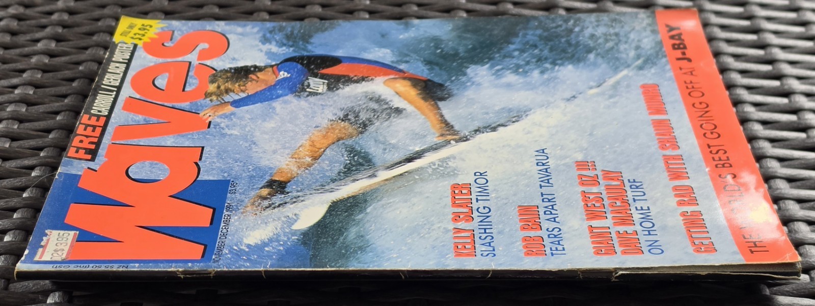 1991 Waves Nov Dec Kelly Slater Timor Luke Egan Poster J-Bay VG image 4