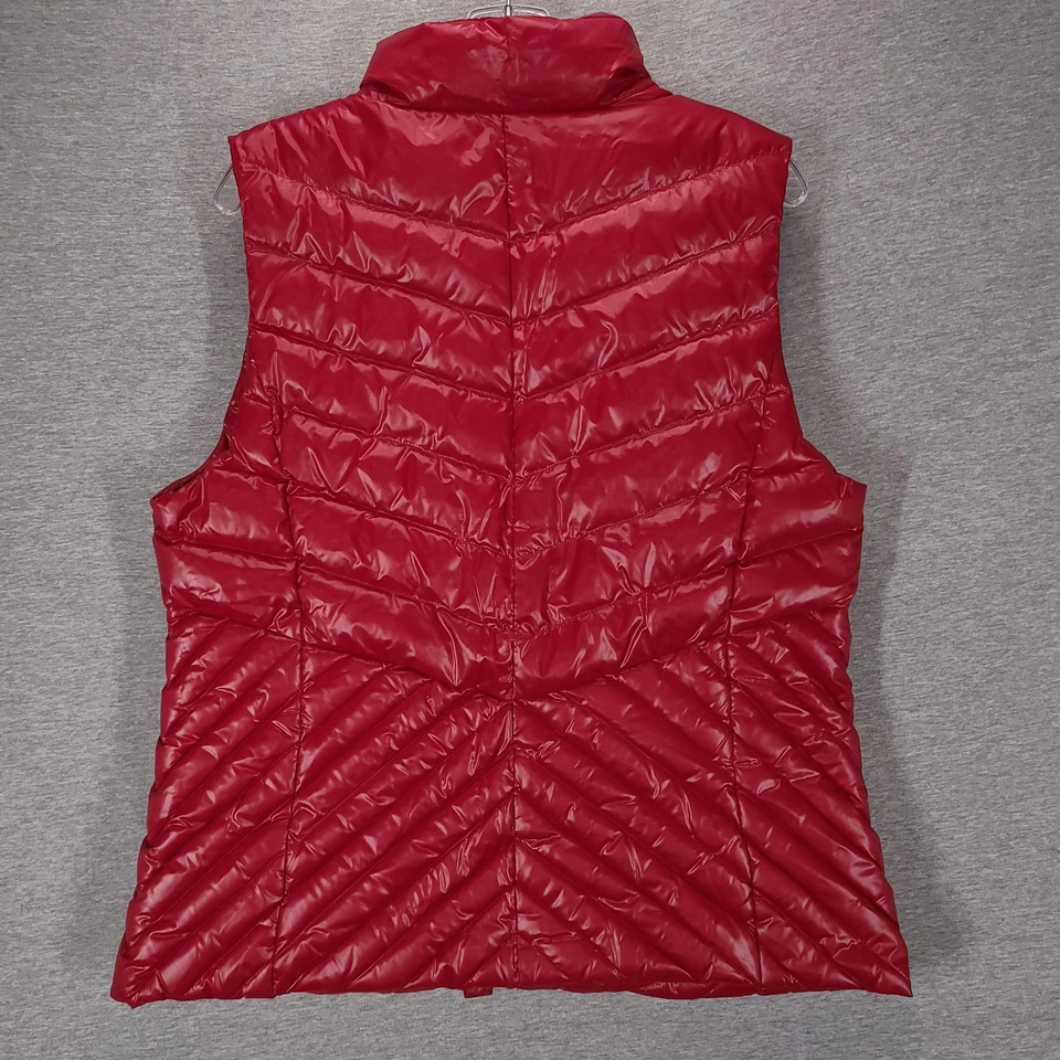 Talbots Vest Womens Large Red Down Puffer Quilted Zip Front Lightweight - Image 4 of 4