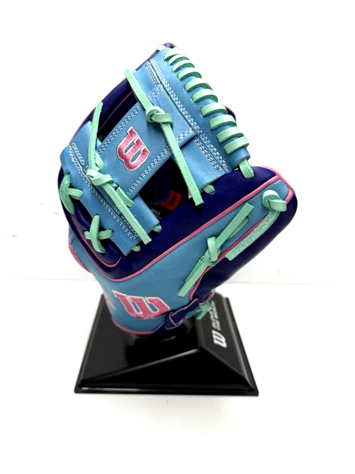 Guante del mes Wilson A2K 1720 octubre 2025 11,5" H-Web púrpura/azul claro RARO Foto 3 de 4