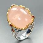 Gemstone 29 ct Natural Morganite Ring 925 Sterling Silver Size 8 /R467894