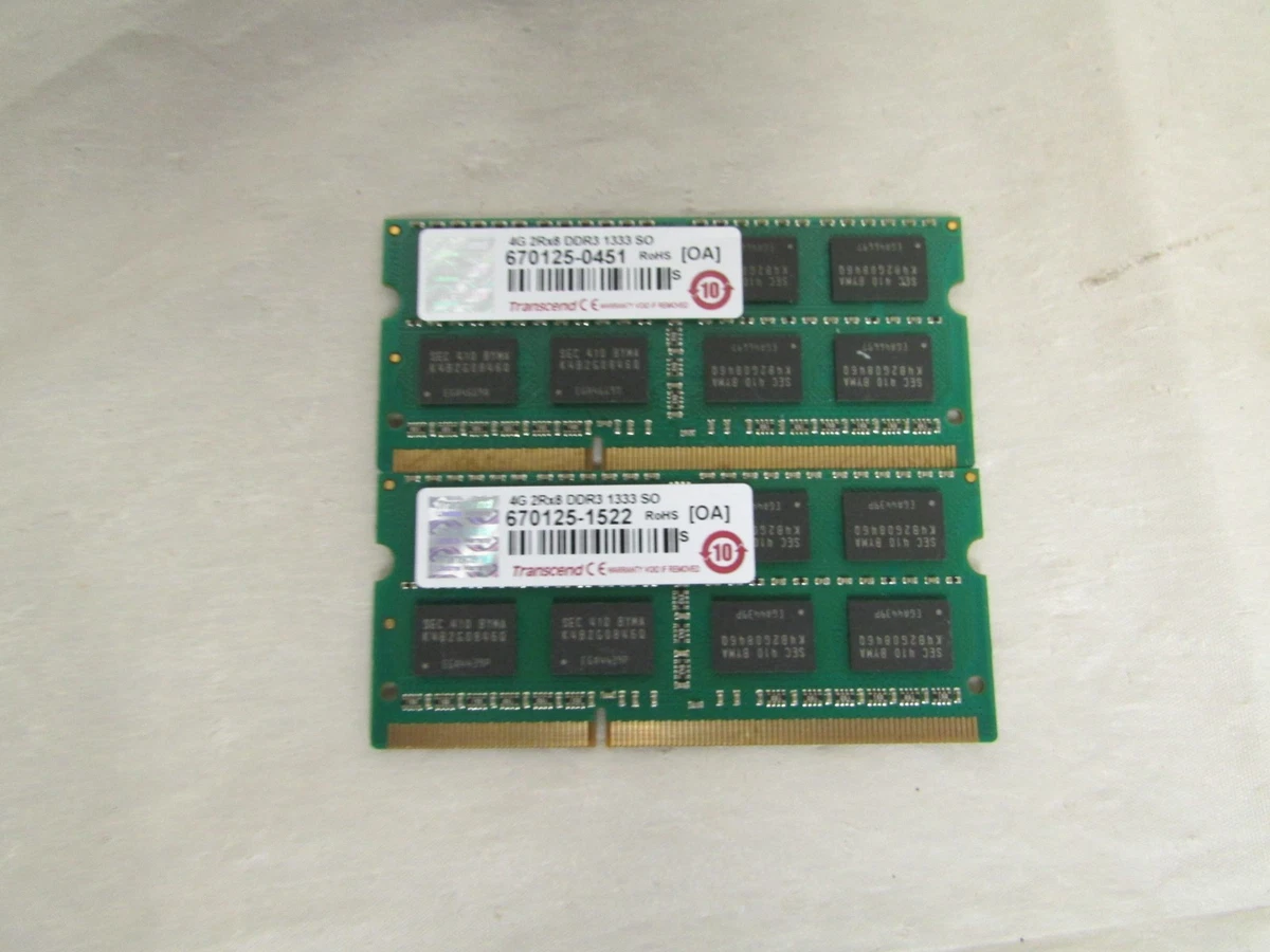 Transcend DDR3 SDRAM 8 GB Capacity per Module Memory (RAM) for