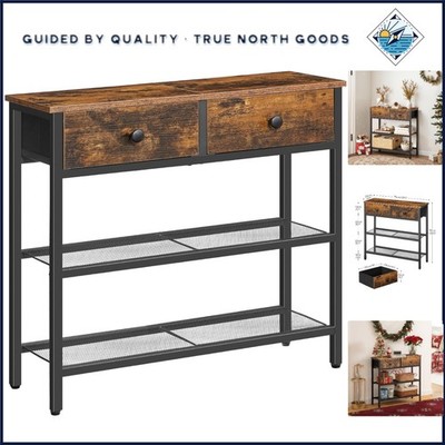 Multi-Functional Console Table with Fabric Drawers for Hallway or Living Room