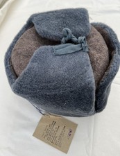 Original Cold War era USSR Russian Army Ushanka Grey Faux Fur Hat 56