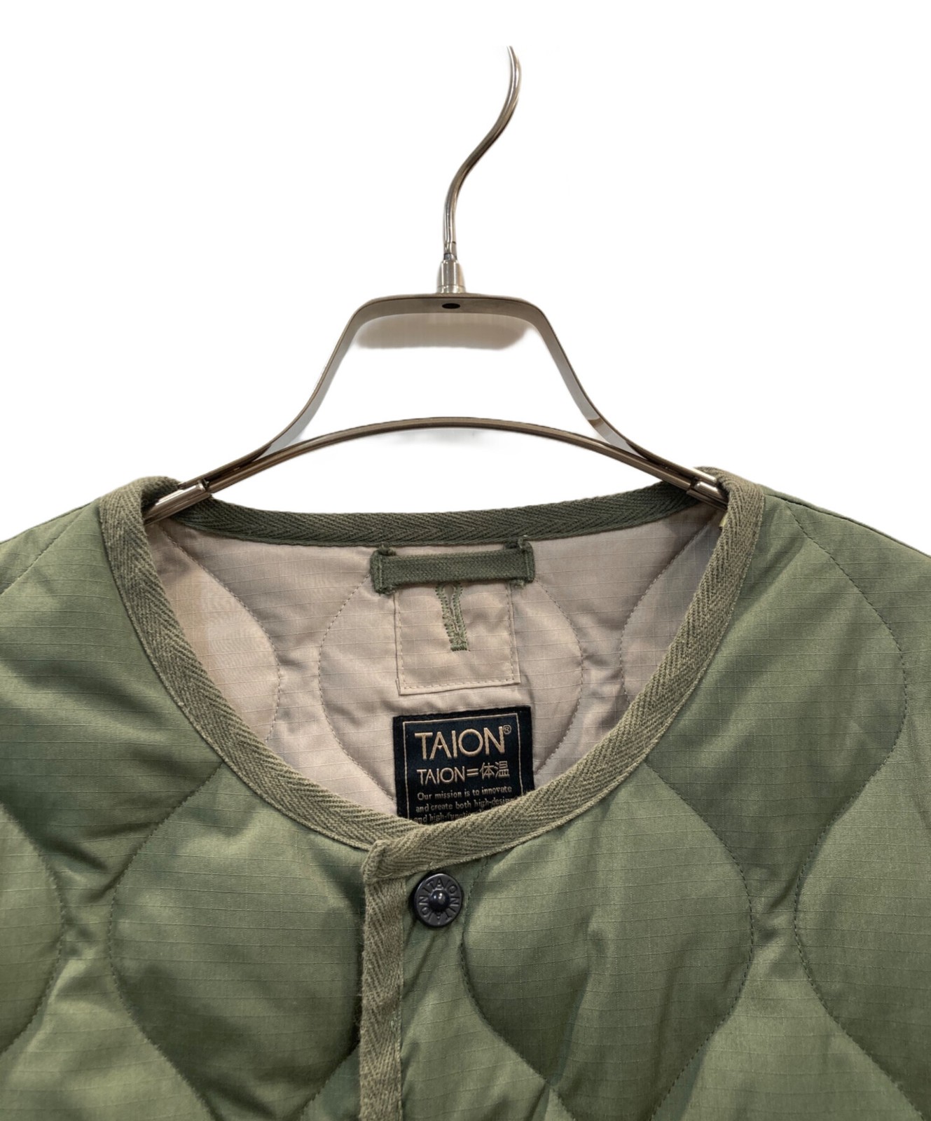 TAION U NECK BUTTON JACKETS Down jacket Size: M G… - image 5