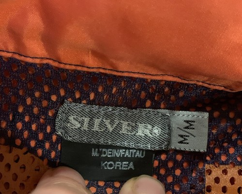 Pantalones de mezclilla plateados vintage cortavientos para mujer talla mediana naranja empacables con capucha nailon - Imagen 3 de 9