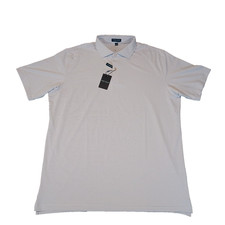 Peter Millar Crown Crafted Performance Striped Mesh Polo Shirt White Blue XL