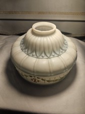 Antico paralume/soffitto in rilievo Art Nouveau vetro smerigliato dipinto a mano opale 