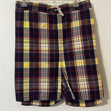 Polo Ralph Lauren Mens Plaid Swim Trunks 2XB Big Navy Red Yellow Board Shorts