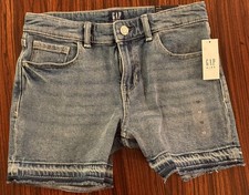 Gap Kids - Girls Denim Stretch Midi Jean Cut Off Shorts - Sz 12 - Mid Rise - NWT