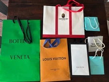 Luxury Brand Shopping Gift Paper Bag Lot 7 Louis Vuitton Bottega Veneta Tiffany