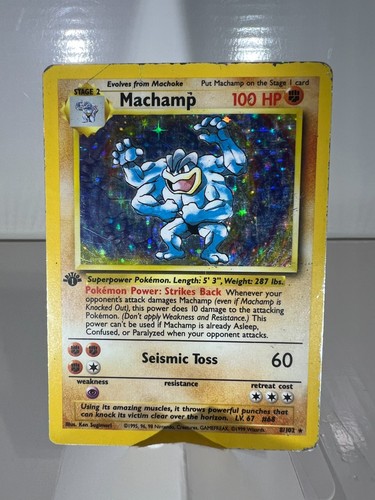 Pokémon TCG Machamp Base Set 8/102 Holo Unlimited Holo Rare DAMAGED